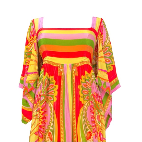 FARM RIO NWOT Beach Toucans Midi Dress in Yellow Multi Size S - Picture 5 of 12